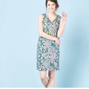 Boden Lana Green Floral Shift Dress Size 8
